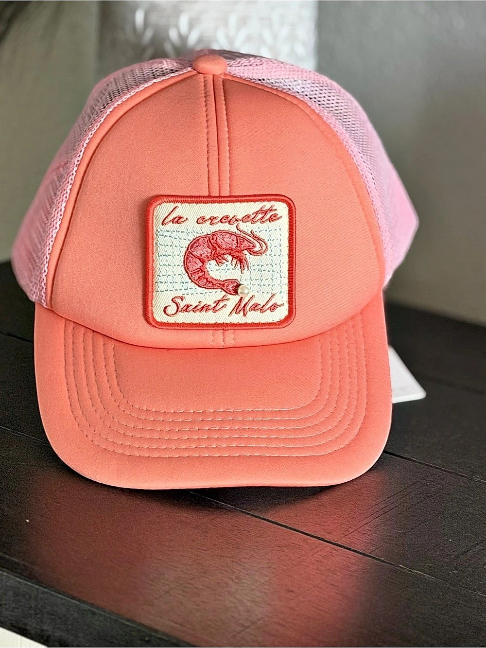 Anthropologie La Coccinelle Saint Malo Pink Trucker Hat NWT